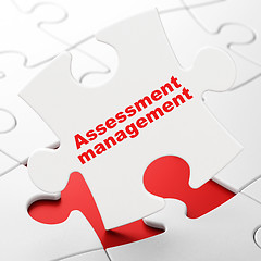 Image showing Finance concept: Assessment Management on puzzle background