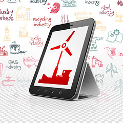 Image showing Industry concept: Tablet Computer with Windmill on display