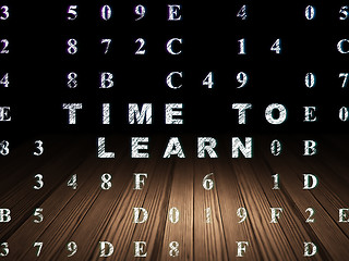 Image showing Timeline concept: Time to Learn in grunge dark room
