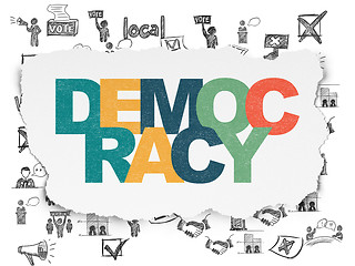 Image showing Political concept: Democracy on Torn Paper background