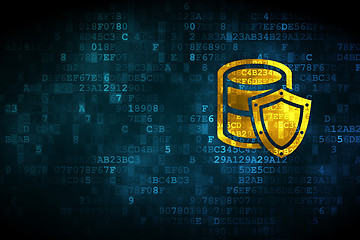 Image showing Programming concept: Database With Shield on digital background