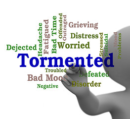 Image showing Tormented Word Represents Mortify Distress And Afflict 3d Render