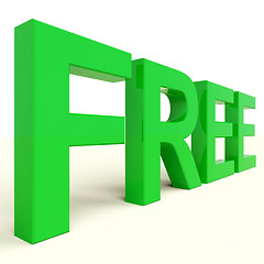 Image showing Free Word In Green Showing Freebie and Promotion