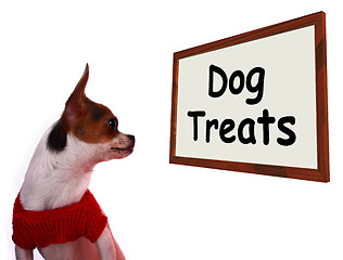 Image showing Dog Treats Sign Showing Canine Rewards Or Snacks