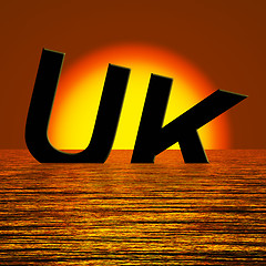 Image showing Uk Word Sinking As Symbol for Britains Problems