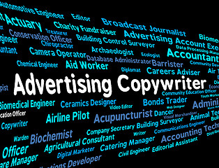 Image showing Advertising Copywriter Indicates Promotional Advertise And Writi