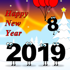 Image showing Twenty Nineteen Means Happy New Year And Celebrate