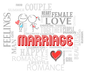 Image showing Marriage Words Shows Find Love And Adoration