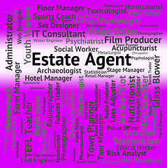 Image showing Estate Agent Represents Word Jobs And Work