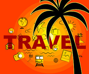 Image showing Travel Icons Indicates Tours Expedition And Trips