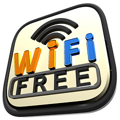 Image showing Orange Wifi Free Internet Shows Wireless Connecting
