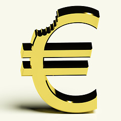 Image showing Euro With Bite Showing Devaluation Crisis And Recession