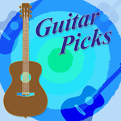 Image showing Guitar Picks Indicates Rock Guitarist And Play