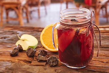 Image showing Cup of organic lemon fruit tea