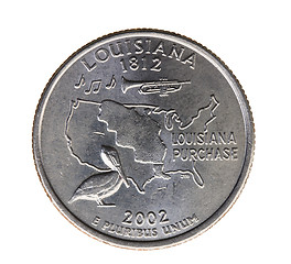 Image showing coin in a quarter of the US dollar