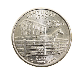 Image showing coin in a quarter of the US dollar