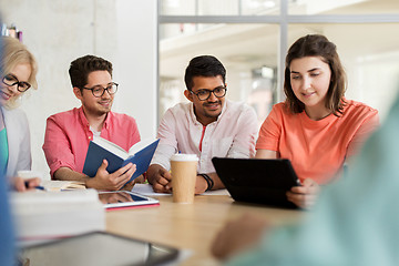 Image showing group of high school students with tablet pc