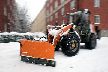 Image showing Snow plow for road cleaning