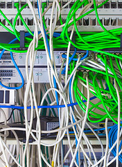 Image showing Ethernet Cables Connected to Internet Switch.