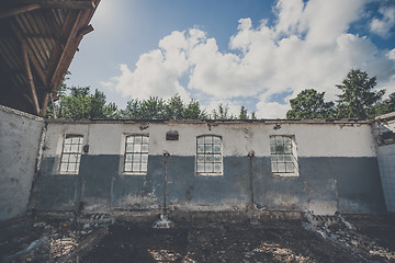 Image showing Damaged building missing the roof