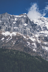 Image showing Mountains in the sky with snow