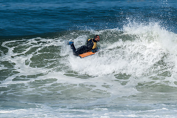 Image showing Bodyboarder in action