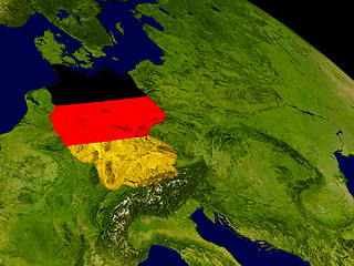 Image showing Germany with flag on Earth
