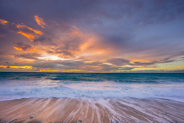 Image showing Sunset at the beach