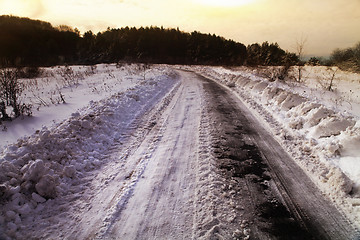 Image showing winter road in rural areas