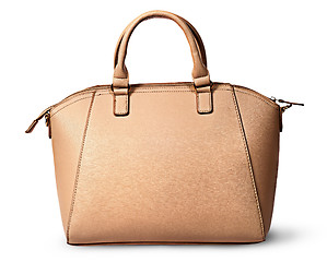 Image showing Elegant women beige bag rear view