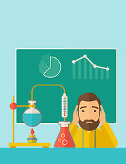 Image showing Science teacher in laboratory.