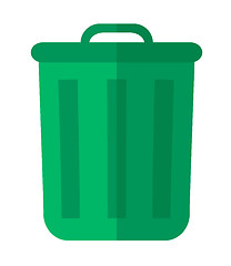 Image showing Green garbage bin