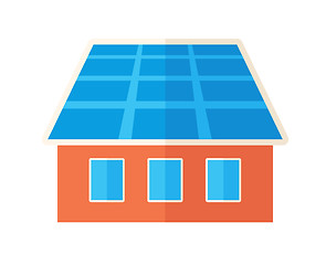 Image showing House with solar panels.