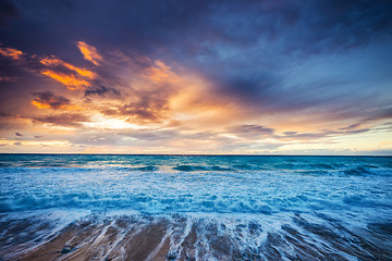 Image showing Sunset at the beach