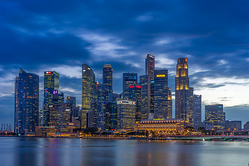 Image showing  Singapore financial district skyline