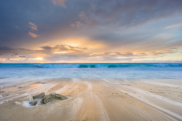 Image showing Sunset at the beach