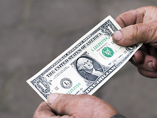 Image showing American money in hand