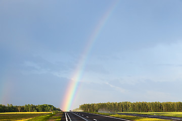 Image showing rainbow on the road