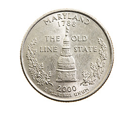 Image showing coin in a quarter of the US dollar