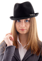 Image showing girl in black hat