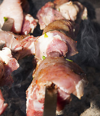 Image showing cooking kebab, close-up