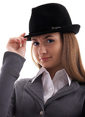 Image showing girl in black hat