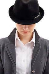 Image showing girl in black hat