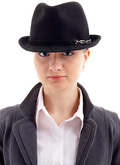 Image showing girl in black hat