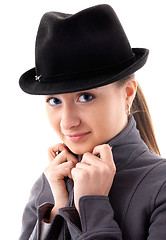 Image showing girl in black hat