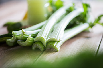 Image showing close up of celery stems