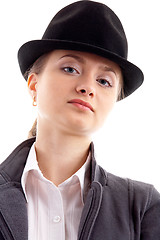 Image showing girl in black hat