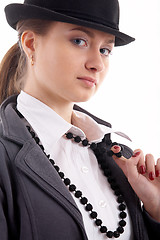 Image showing girl in black hat