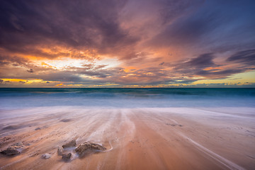 Image showing Sunset at the beach