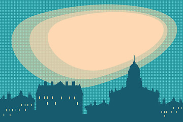 Image showing City silhouette retro vector background